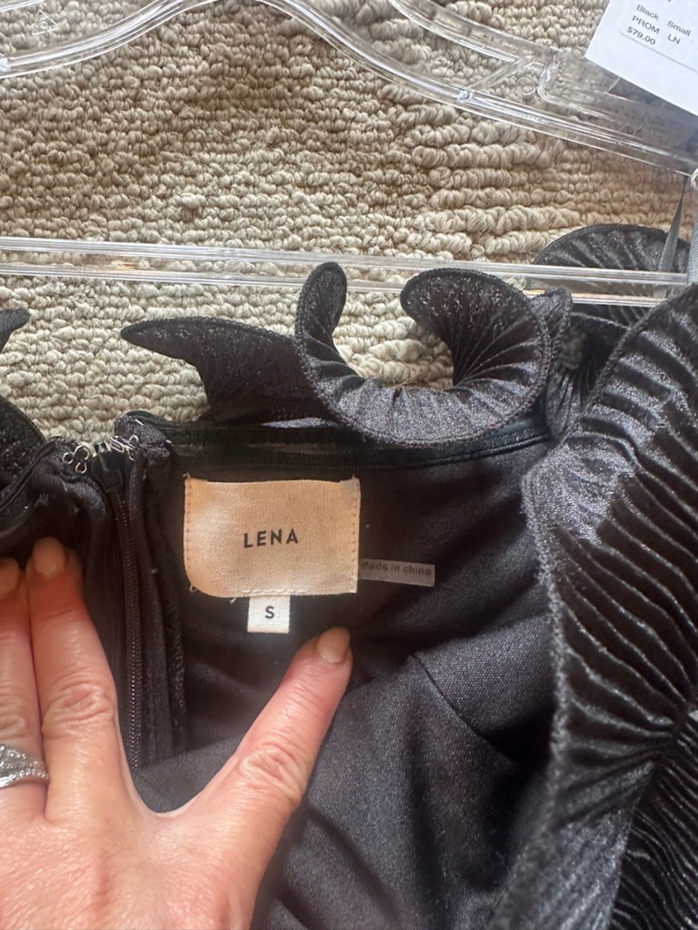 Lena Black Ruffle Strapless Party Dress - Picture 2 of 4